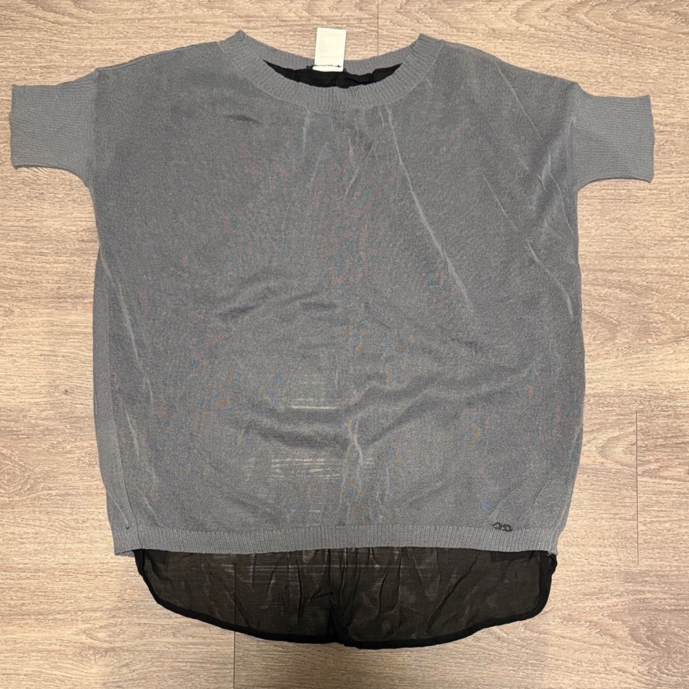 CNC Costume National Women’s Gray and Black Sheer Top